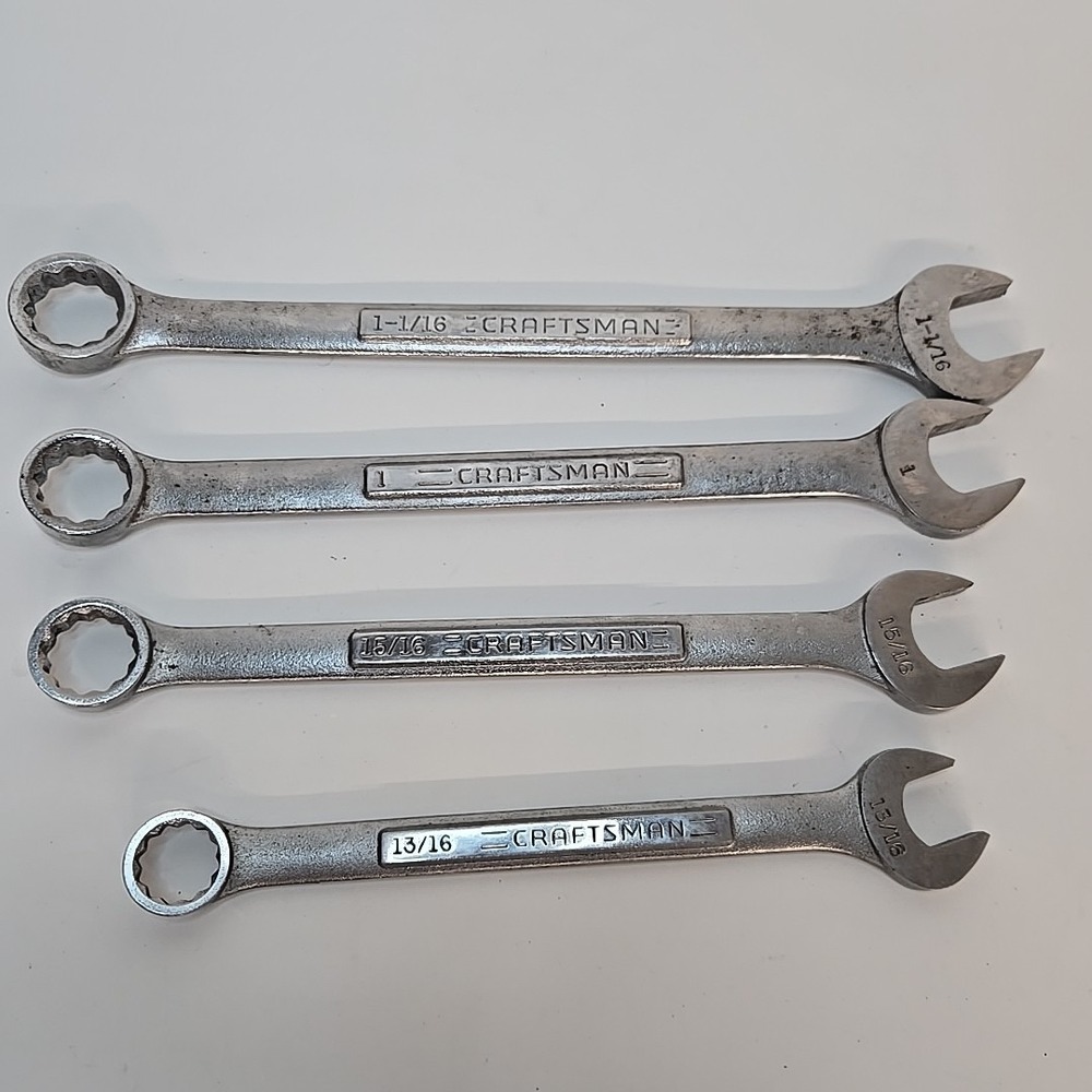 Craftsman Combination Wrench Set 4pc 13/16 to 1-1/16 SAE 44706 44704 44705 44702